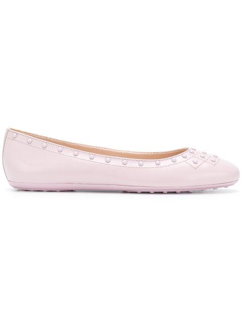 Tod's Stud-detail Ballerina Shoes - Pink | ModeSens