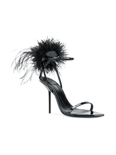 Shop Saint Laurent Iris Sandals In 1000 Nero