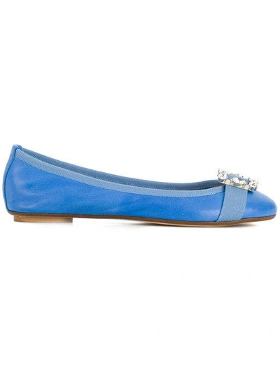 Shop Anna Baiguera Verzierte Ballerinas In Blue