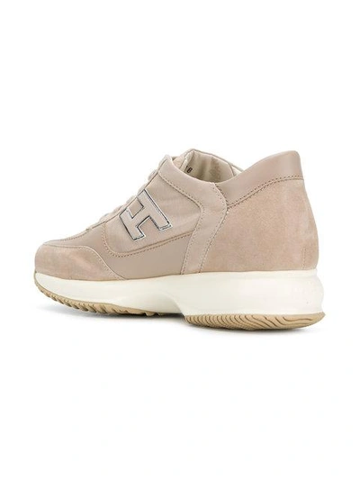 Shop Hogan Lace-up Sneakers - Neutrals In Nude & Neutrals
