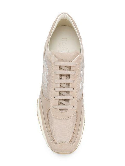 Shop Hogan Lace-up Sneakers - Neutrals In Nude & Neutrals