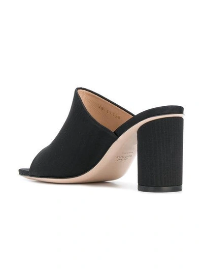 Shop Stuart Weitzman Chunky Heel Mules In Black