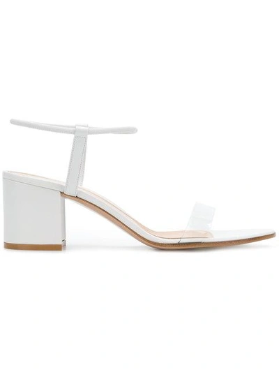 Shop Gianvito Rossi Transparent Strap Sandals In White
