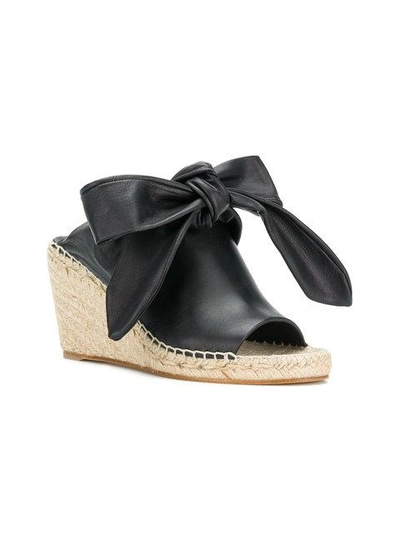 Shop Mumofsix Knotted Wedge Mules In Black