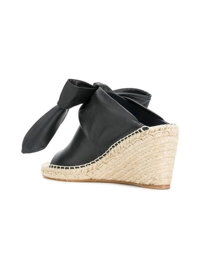 Shop Mumofsix Knotted Wedge Mules In Black