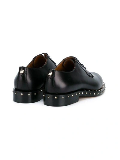 Shop Valentino Garavani Soul Rockstud Lace-up Shoes - Black