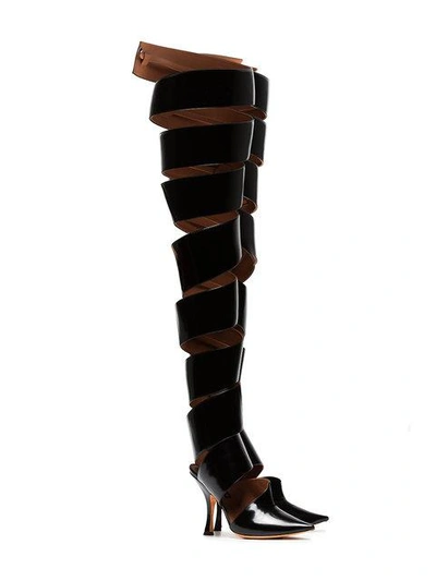 Shop Y/project Black Spiral 110 Patent Leather Boots
