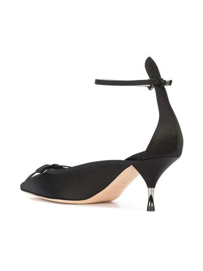 Shop Rochas Pointed Bow Pumps In Black