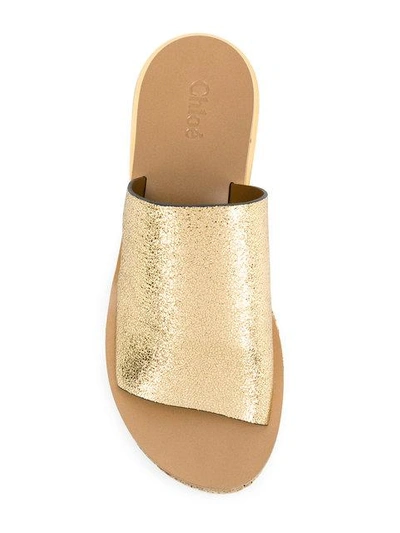 Shop Chloé Platform Wedge Sandals In Metallic