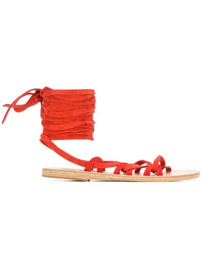 Shop Ancient Greek Sandals Tie Simply Kariatida Sandals In Yellow