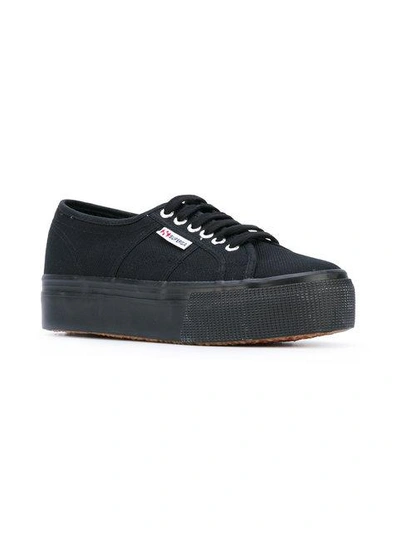 Shop Superga Classic Lace-up Sneakers In Black