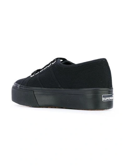 Shop Superga Classic Lace-up Sneakers In Black