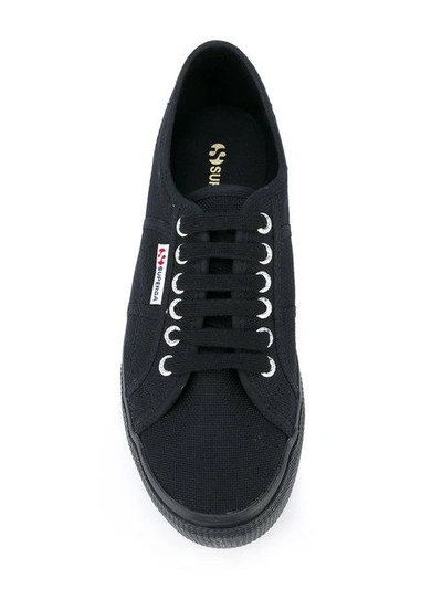 Shop Superga Classic Lace-up Sneakers In Black