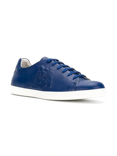 Shop Emporio Armani Lace-up Sneakers In Blue