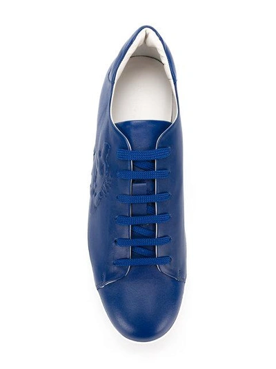 Shop Emporio Armani Lace-up Sneakers In Blue