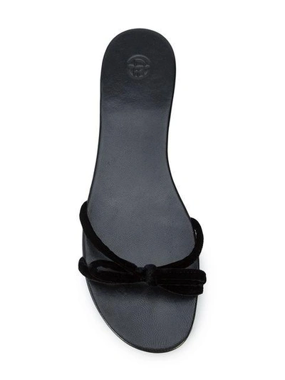 Shop The Row Hollie Bow Embellished Slides - Black