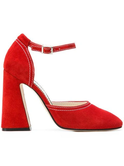 Shop Nicole Saldaã±a Nicole Saldaña Block Heel Pumps - Red