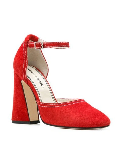 Shop Nicole Saldaã±a Nicole Saldaña Block Heel Pumps - Red