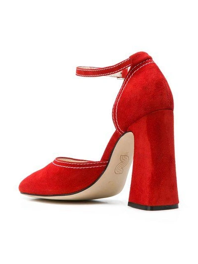 Shop Nicole Saldaã±a Nicole Saldaña Block Heel Pumps - Red