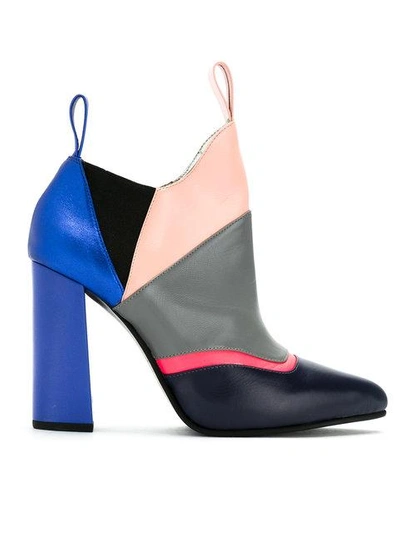 Shop Studio Chofakian Color Blocked Ankle Boots In Multicolour