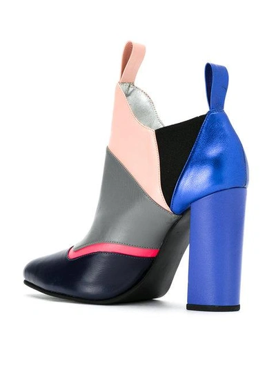 Studio Chofakian Color Blocked Ankle Boots In Multicolour