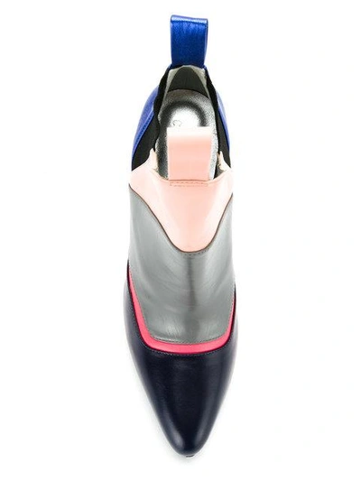 Studio Chofakian Color Blocked Ankle Boots In Multicolour