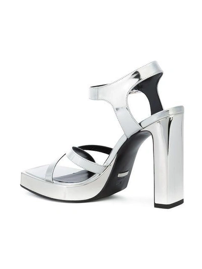 Shop Gucci Costanze High Heeled Sandals - Metallic