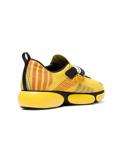 Shop Prada Yellow Cloudbust Nylon Sneakers