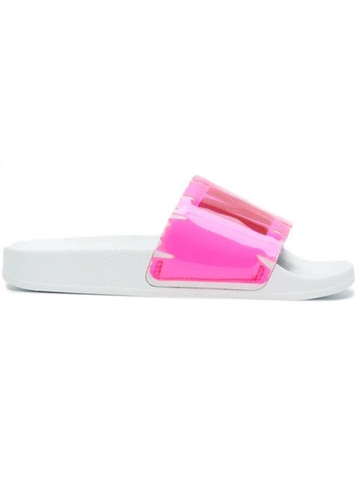 Shop Msgm Branded Sliders In Multicolour