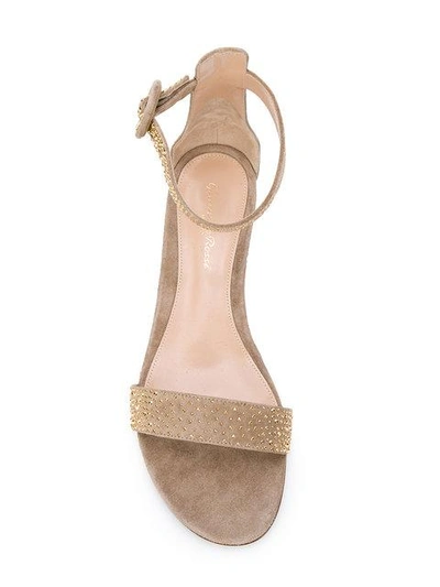 Shop Gianvito Rossi Studded Sandals - Neutrals