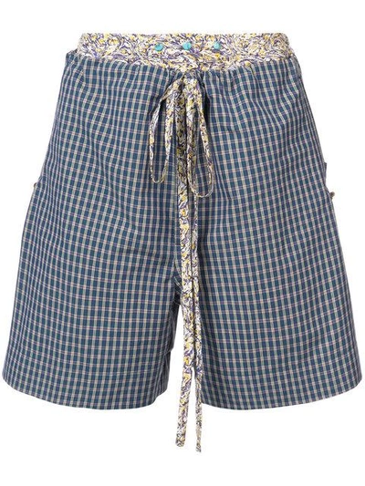 Shop Vivienne Westwood Cannone Faux Layered Check Shorts In Blue