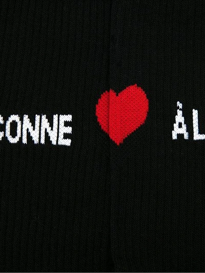 Shop À La Garçonne Logo Print Socks In Black