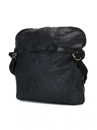Shop Guidi Top Zip Messenger Bag In Black