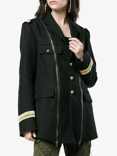 Shop Faith Connexion Military Jacket With Zip Detailing In Black