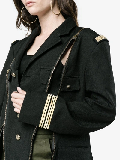 Shop Faith Connexion Military Jacket With Zip Detailing In Black