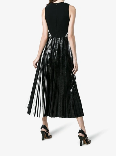 Shop Proenza Schouler Pleated Criss Cross Foil Dress In Black