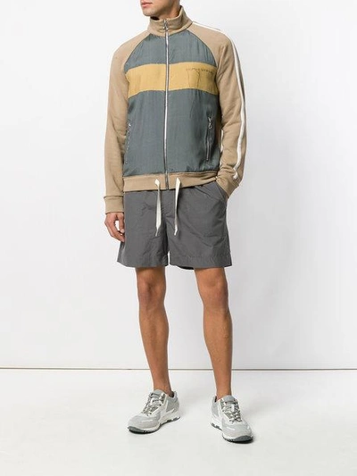 Shop Federico Curradi Zip Front High Neck Sweatshirt - Brown