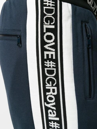 Shop Dolce & Gabbana Dg Hashtags Panel Track Pants - Blue