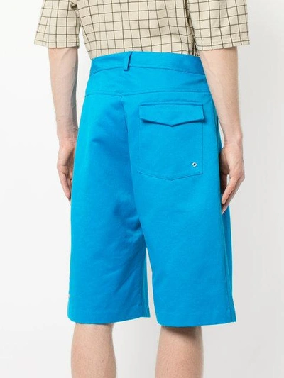 Shop Ex Infinitas Wide Leg Shorts In Blue
