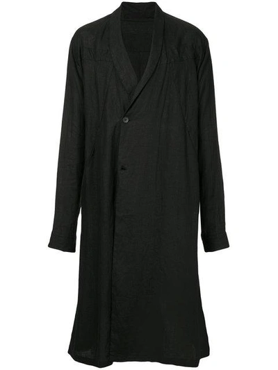 Shop Julius Single-breasted Long Coat In Black