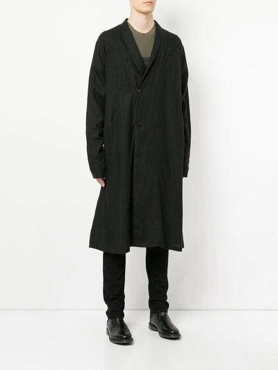 Shop Julius Single-breasted Long Coat In Black