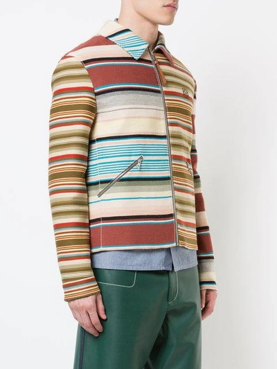 Shop Loewe Striped Zip Jacket - Multicolour