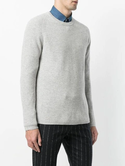 Shop Theory Ribbed Raglan Sweater - Grey