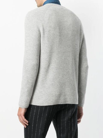 Shop Theory Ribbed Raglan Sweater - Grey