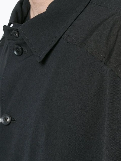 Shop Yohji Yamamoto Single Breasted Coat - Black