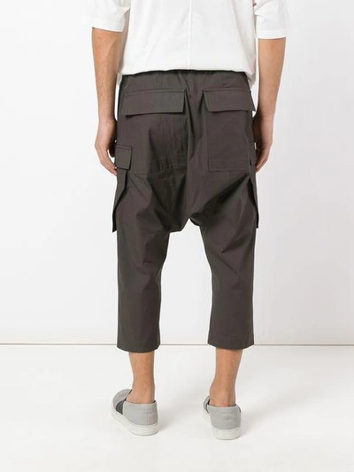 Shop Rick Owens Drop-crotch Cropped Trousers - Grey