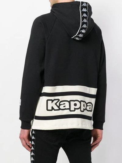 Shop Kappa Colour Block Zip Hoodie In Black