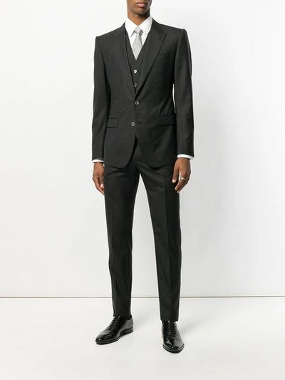 Shop Dolce & Gabbana Three Piece Formal Suit In Black