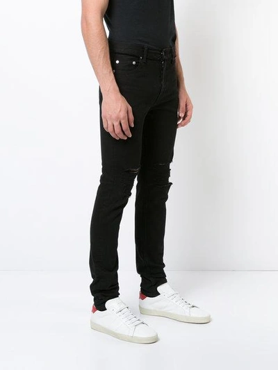 Christian Dada Distressed Slim-fit Jeans In Black