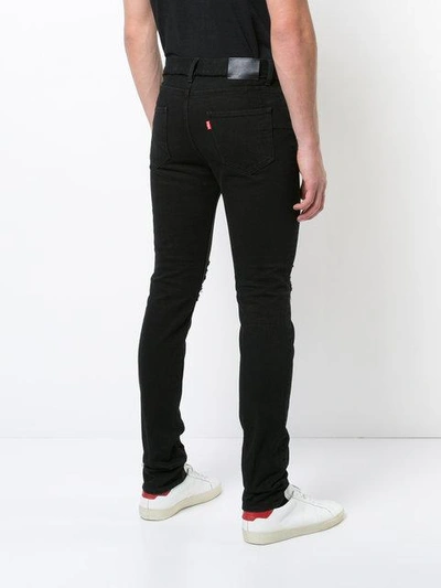 Christian Dada Distressed Slim-fit Jeans In Black